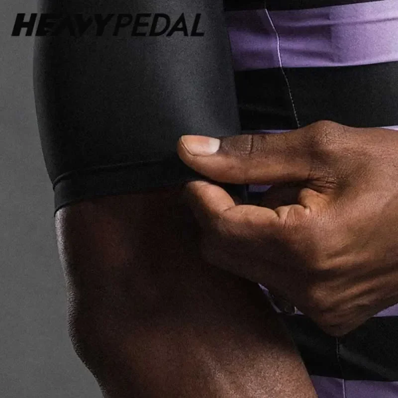 Heavypedal Italy Cycling Jersey Purple Striped Designer Shirt For Man Cycle Clothes Road Bike Men Clothing Summer Jersey Series