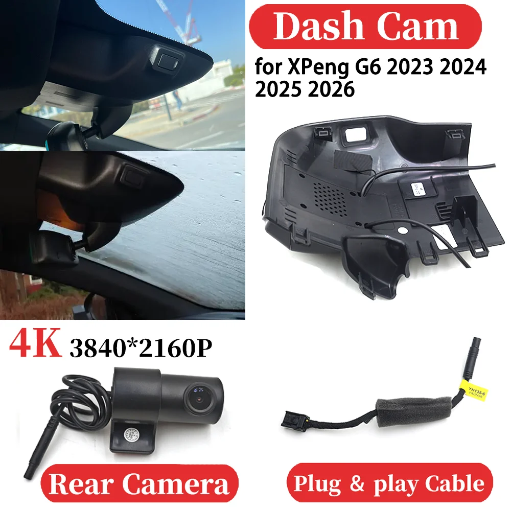 ZJCGO لـ XPeng G6 2023 2024 2025 2026 OEM UHD Car 4K مسجل فيديو DVR داش كام لوحة القيادة كاميرا للرؤية الليلية التوصيل والتشغيل