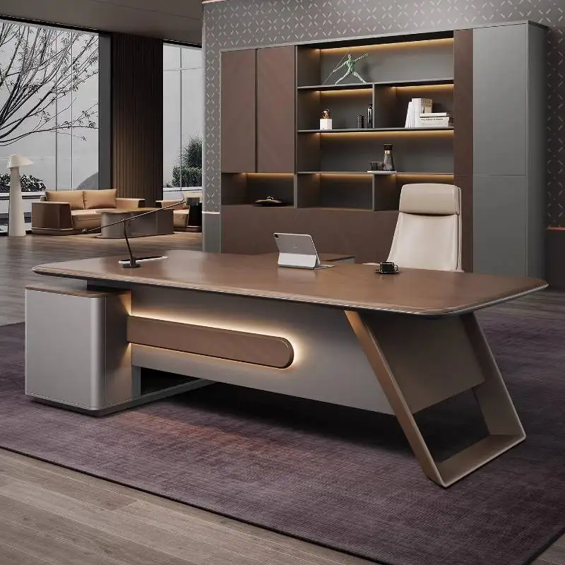 Ornament Laptop Office Desk Decoration Equipment Solid Wood Office Desk Workstation Accessories Schreibtisch Luxury Furniture