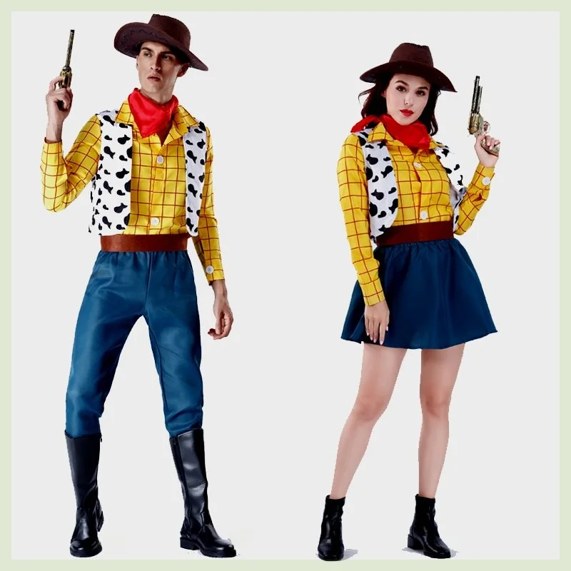 أزياء الهالوين للزوجين زي رعاة البقر الغربي النسخة النسائية لعبة S Woody مرحلة الأداء الاسمية موضوع Dr Code #4