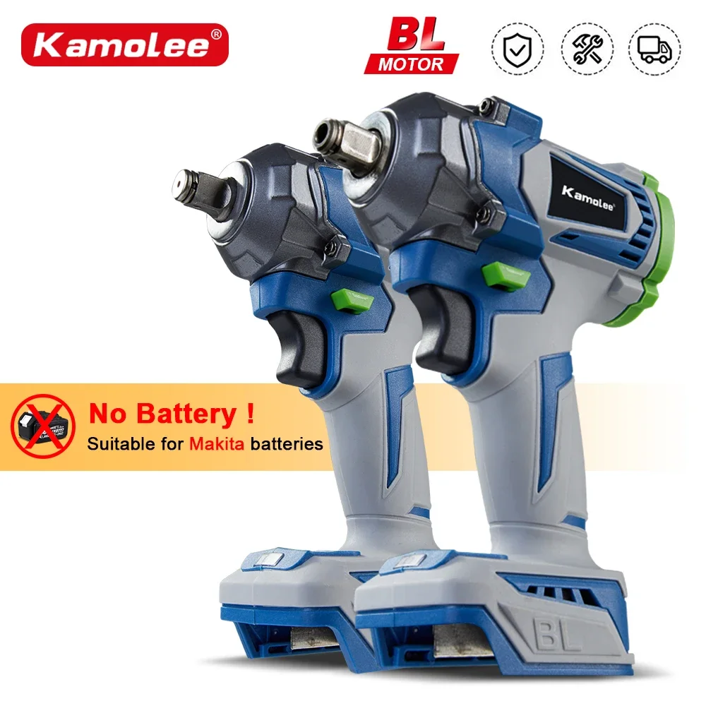 Kamolee 1200 N.m wireless charging impact wrench home electric wrench assembly/maintenance tool compatible with Makita18V battey