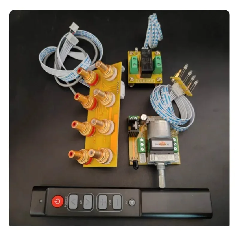 Remote control volume potentiometer+4 in 1 out audio switching board signal selection board 50K 100K accessories