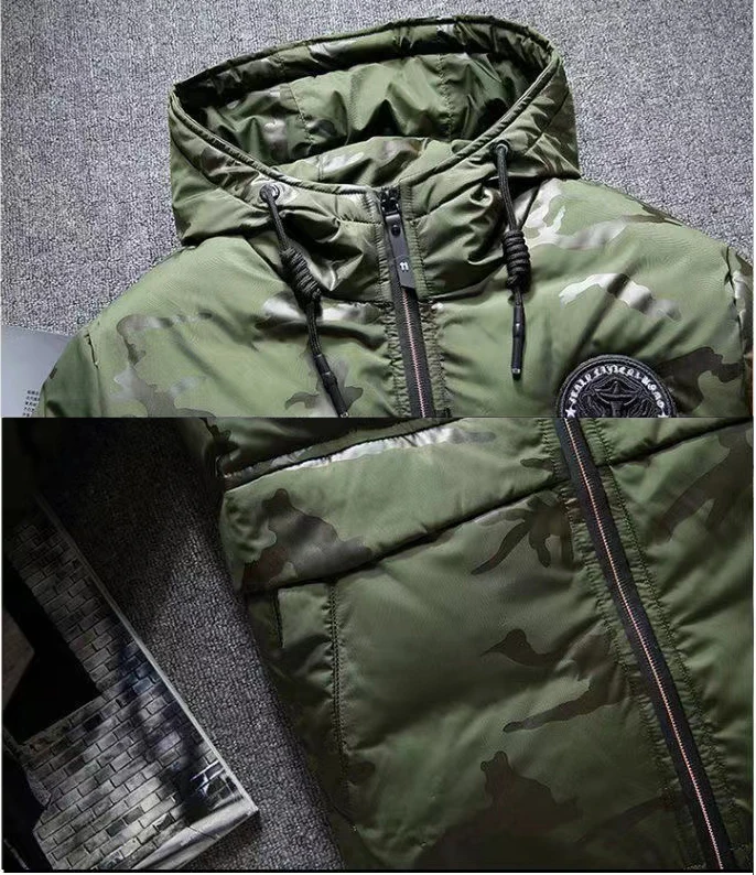 Men's Padded Duck Down Parka Jackets Warm Hiking Coats Thick Outdoor Jackets Cotton Pants, Plus Size Pants, Winter, Autumn, Fall