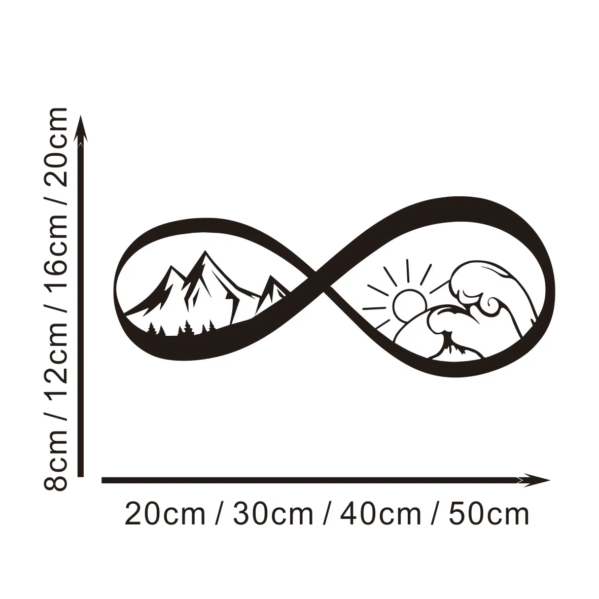 

2PCS Trending Infinity Sun Waves Mountain Car Stickers - Vinyl Decals for Auto Decor & Tuning, Cool Accessories