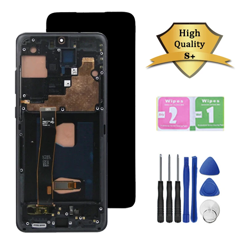 OLED Quality For Samsung S20 Ultra S20Ultra 5G G988B/DS G988U LCD Display Touch Screen Digitizers Assembly with Frame