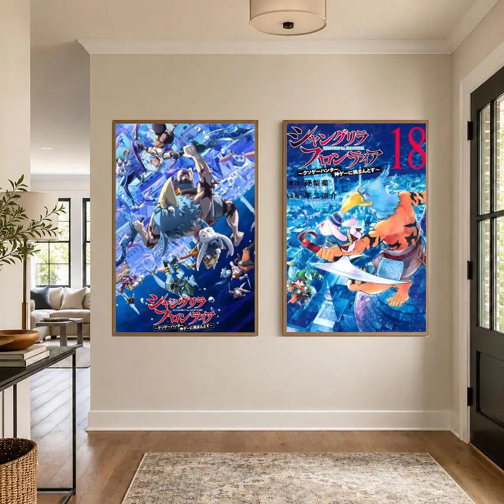 Anime Shangri-La Frontier Poster Graphic Wall Art Poster HD Waterproof PP Paper Print for Bedroom Living Room Office Decor Gift