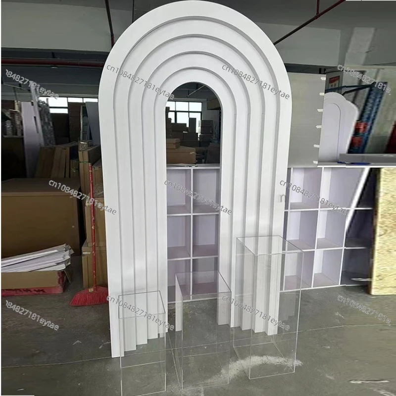 Wedding Events Children's Birthday Party Decoration Multi-layer White Acrylic Arch Background
