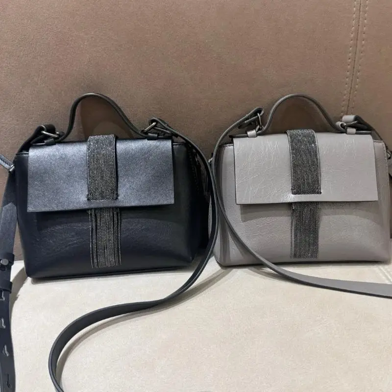 

Women's mini cowhide fashionable and versatile crossbody bag 19 cm