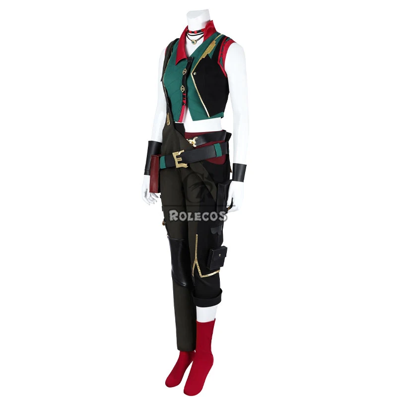 ROLECOS Game Arcane Season 2 Jinx Powder Cosplay Costume LOL Jinx Cosplay Costume Halloween Party Women Uniform Outfit Fullset