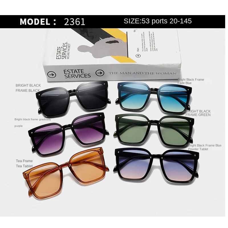 عالية الجودة مربع النظارات الشمسية النساء الرجال رائعة الحلو العلامة التجارية ظلال السفر الشاطئ نظارات شمسية سيدة رجل UV400 نظارات واقية #5