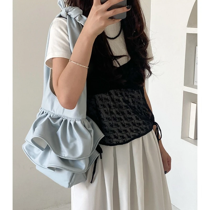 

Sweet Fairy Dress Bag for Women 2026 New Arrival Exquisite Niche Style Versatile Ruffled Puff-Sleeve Shoulder Bags