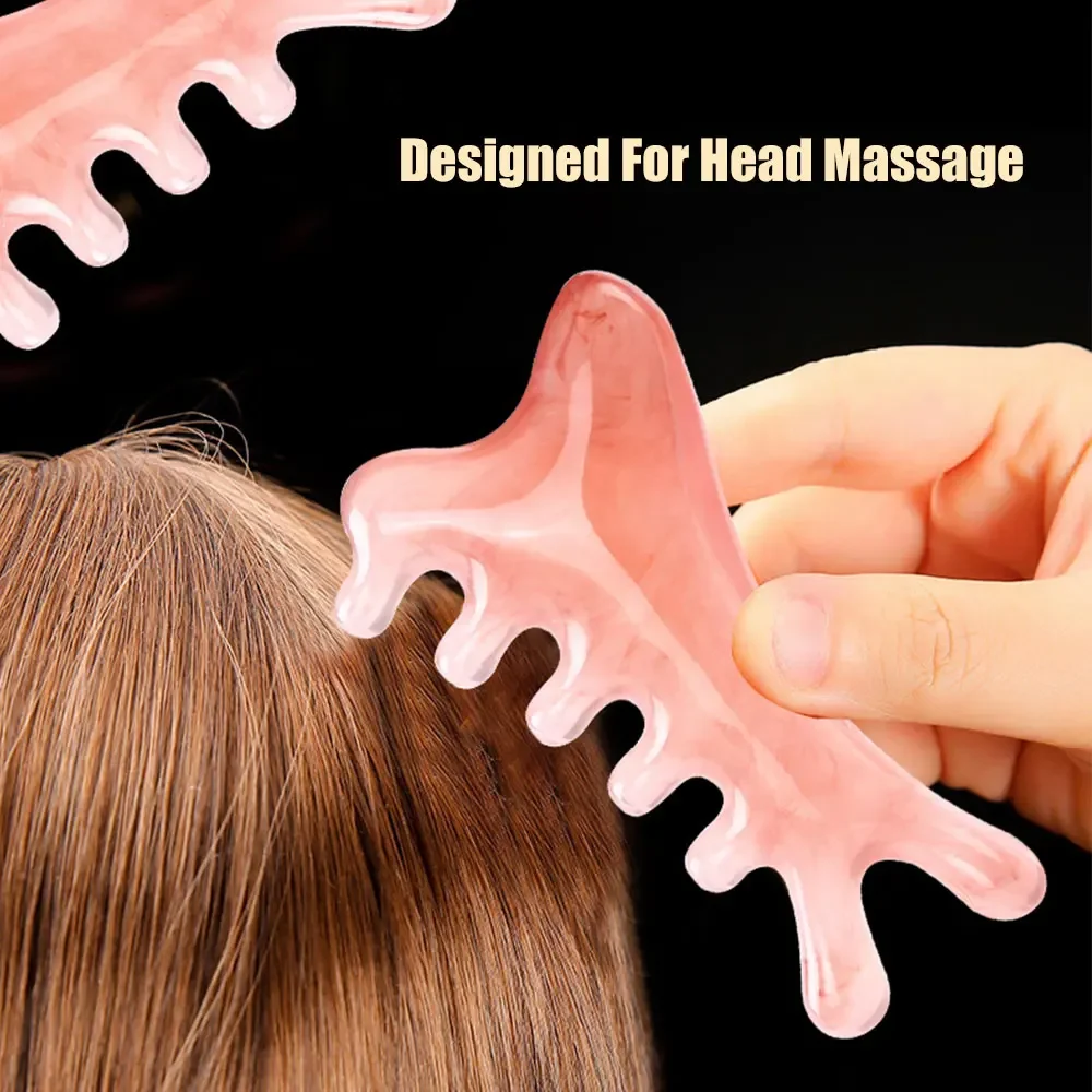 

Массажная расческа с китайским меридианом, безручная иглоукалывающая расческа для головы, кровообращение, расческа с меридианом кожи головы, соскабливающая терапия