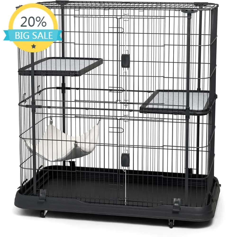 

Triple-Level Premium Cat Condo, Black, 39 lbs