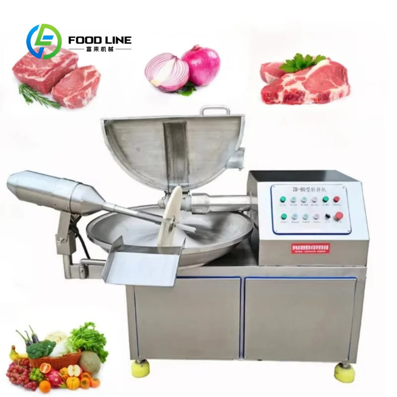 customized vacuum bowl cutter meat chopper automatic silent machine for meat vegetable sausage batch emulsification processing