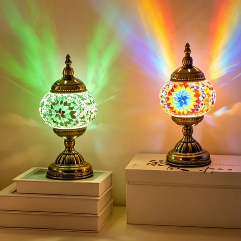Retro Bohemian Style Table Lamp Creative Ambient Lighting for Bedroom Study Dining Desk Bar Counter Home Interior Decor