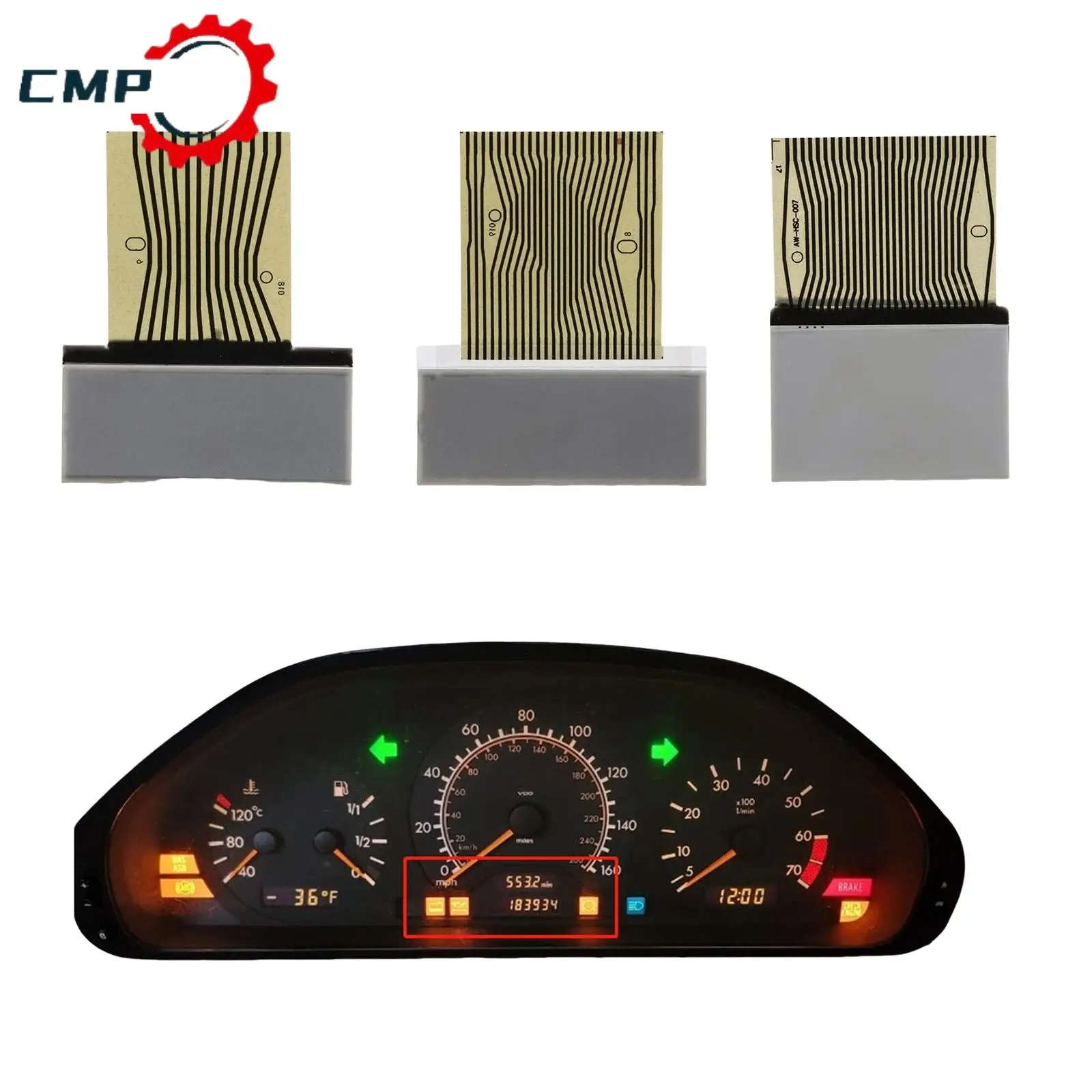 

3 шт. ЖК-экран приборной панели для Mercedes-Benz W202 W210 W208 R170 1998-2002 ЖК-дисплей приборной панели автомобиля ABS + стекло