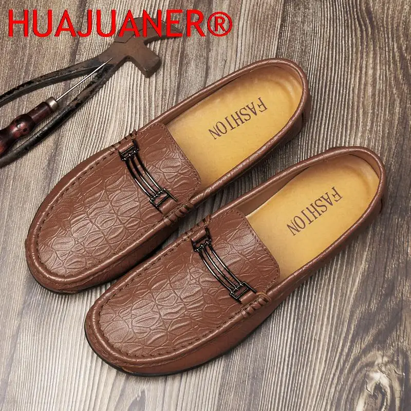 High Quality Mens Loafers Male Casual Genuine Leather Slip on Shoes Leisure Walk Luxury Driving Footwear Brand Flats Boat Shoes