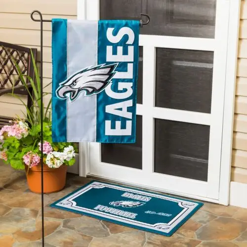 Team Sports America NFL Philadelphia Eagles Bandera de jardín 12x18 de doble cara