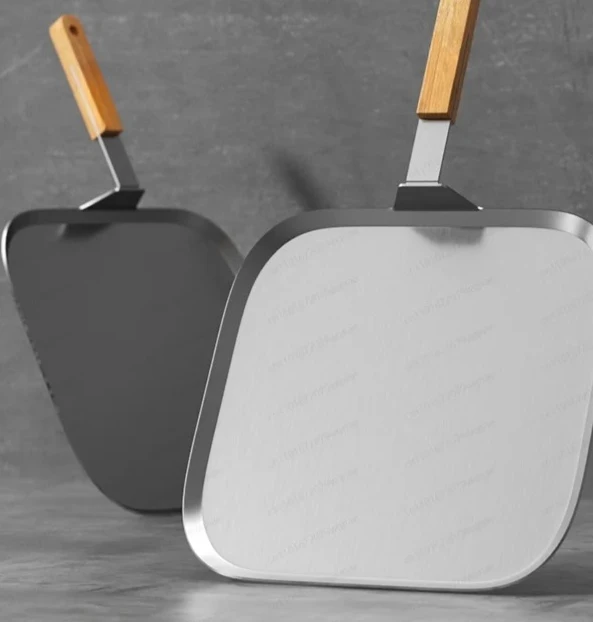 304 Stainless Steel Uncoated Frying Pan - Thickened Square Flat Bottom for Steak & Healthy Cooking, No PFOA
