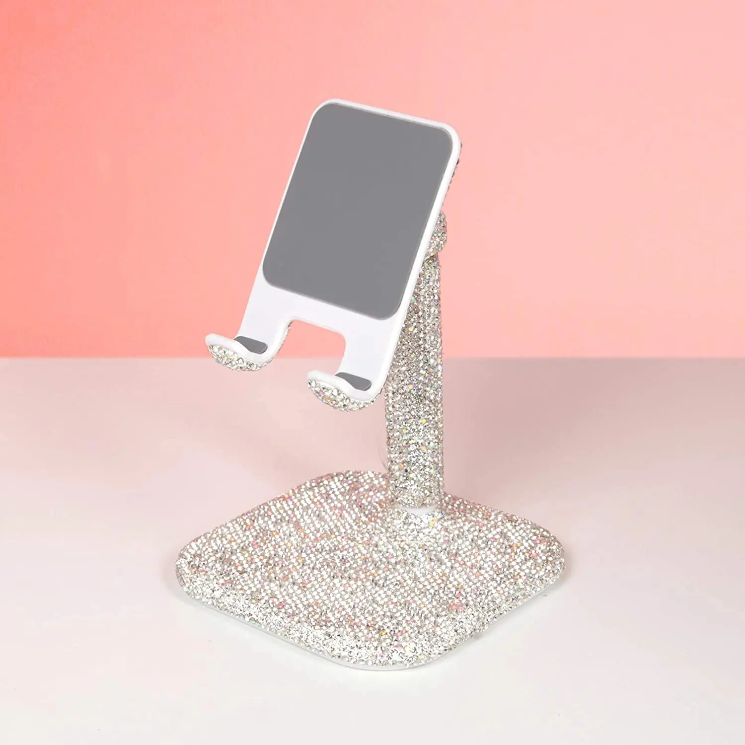 

Bling Rhinestone Dazzling Universal Cell Phone Stand, Angle Adjustable Phone Stand for Desk, Tablet Holder Stand for Office, Com