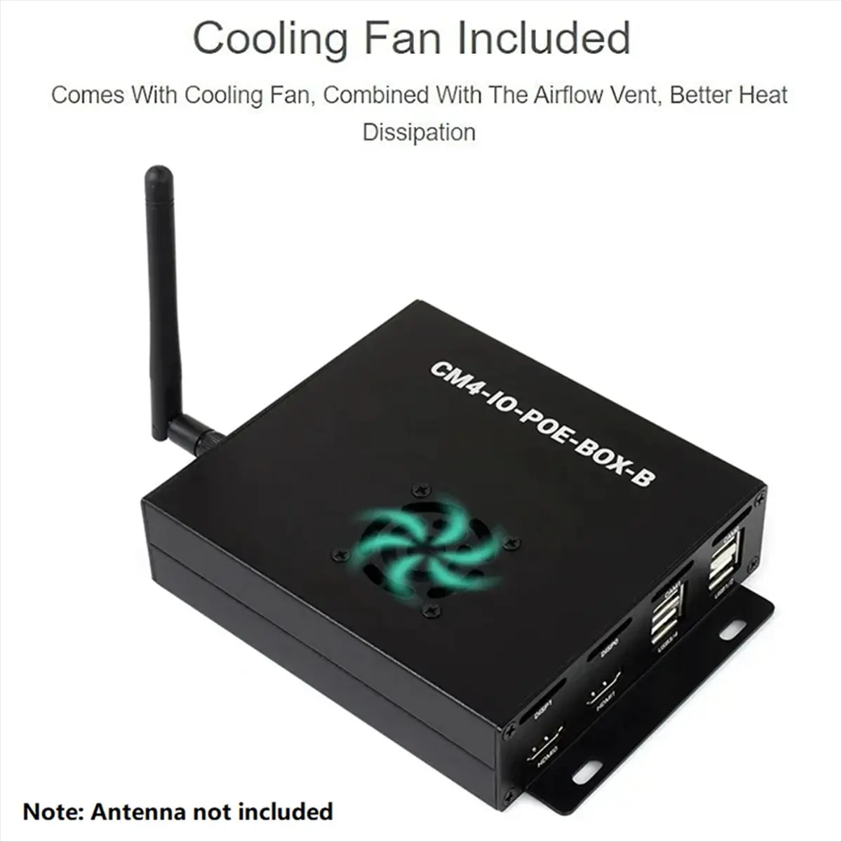 2026 جديد + لوحدة الحساب 4 PoE كمبيوتر صغير (النوع B)، مع مروحة تبريد معدنية CM4 PoE IO Board EU Plug