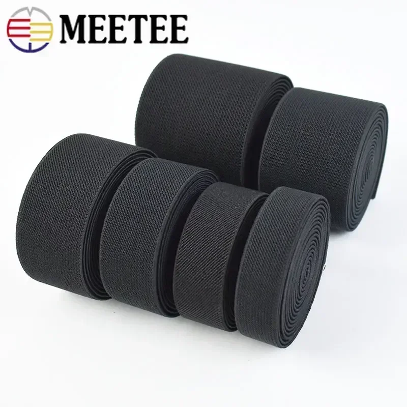 1/2/3/5M 20-70mm Black 1.5mm Thick Elastic Band for Sewing Underwear Webbing Strap Tape Skirt Waist Bands DIY Accessories