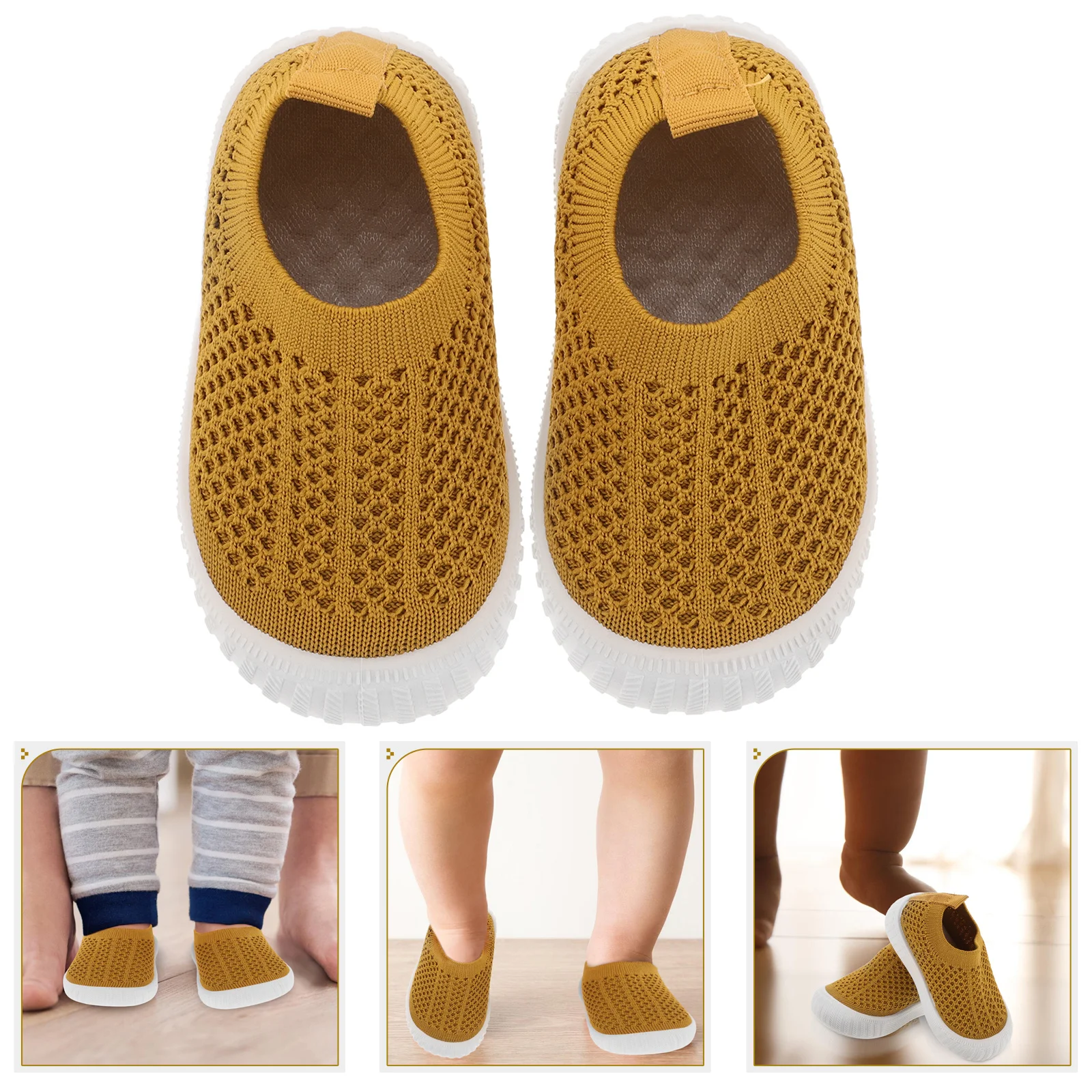 

1 Pair Walking Toddler Supple Sole Cotton Breathable Baby Socks Anti-Slip Infant Mesh Sneakers Adorable Soft Flexible Learning