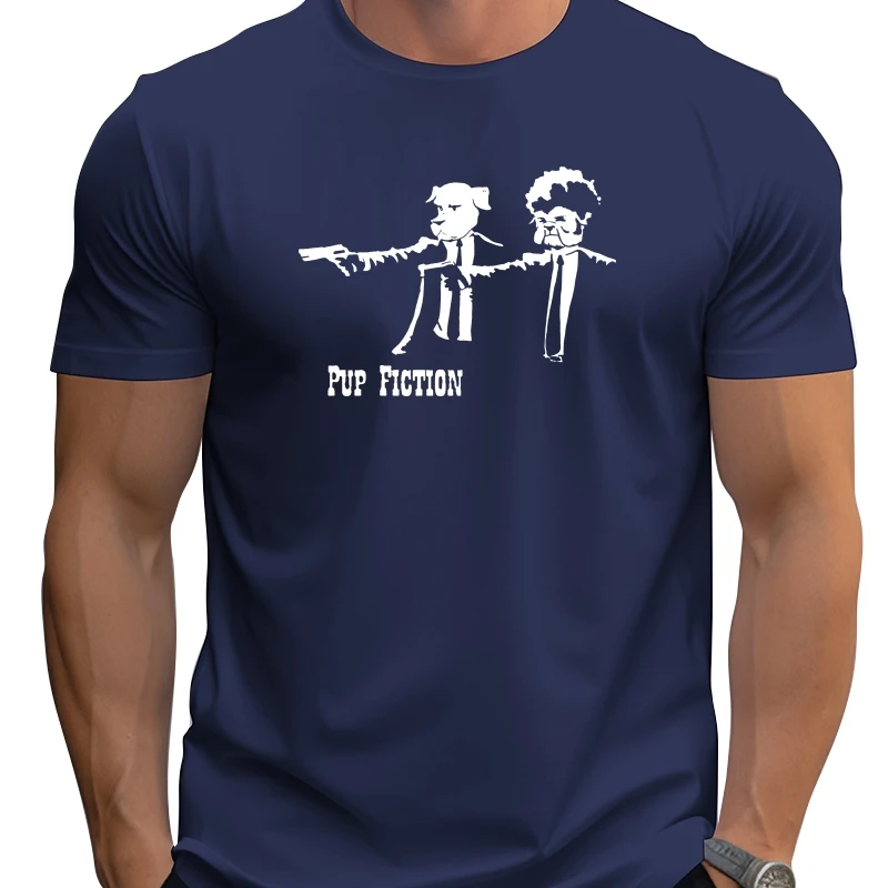 

Printed Men T Shirt Cotton tShirt O-Neck Short-Sleeve New Style Pup Fiction Funny Women T-Shirt