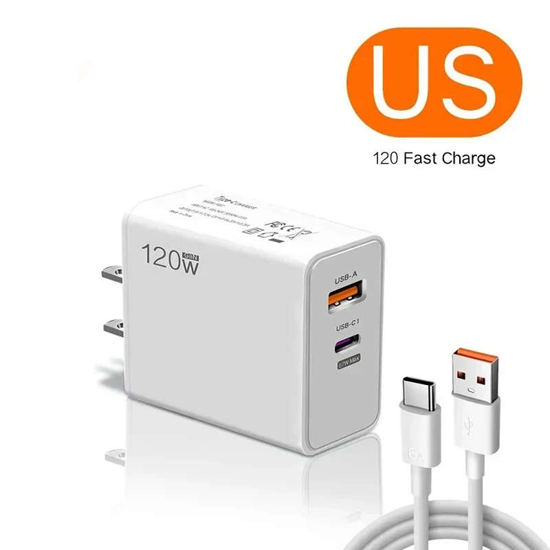 Original-Ladegerät 120W Schnellladegerät Hypercharge EU US UK Netzteil USB 6A Typ C für Huawei Xiaomi Ultra Redmi Zubehör