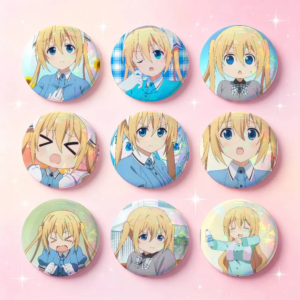 Kaho Hinata Anime Figure Badges Button Round Creative Pin Brooch Badge Bag Decor Accessories Fans Collect Friends Gifts