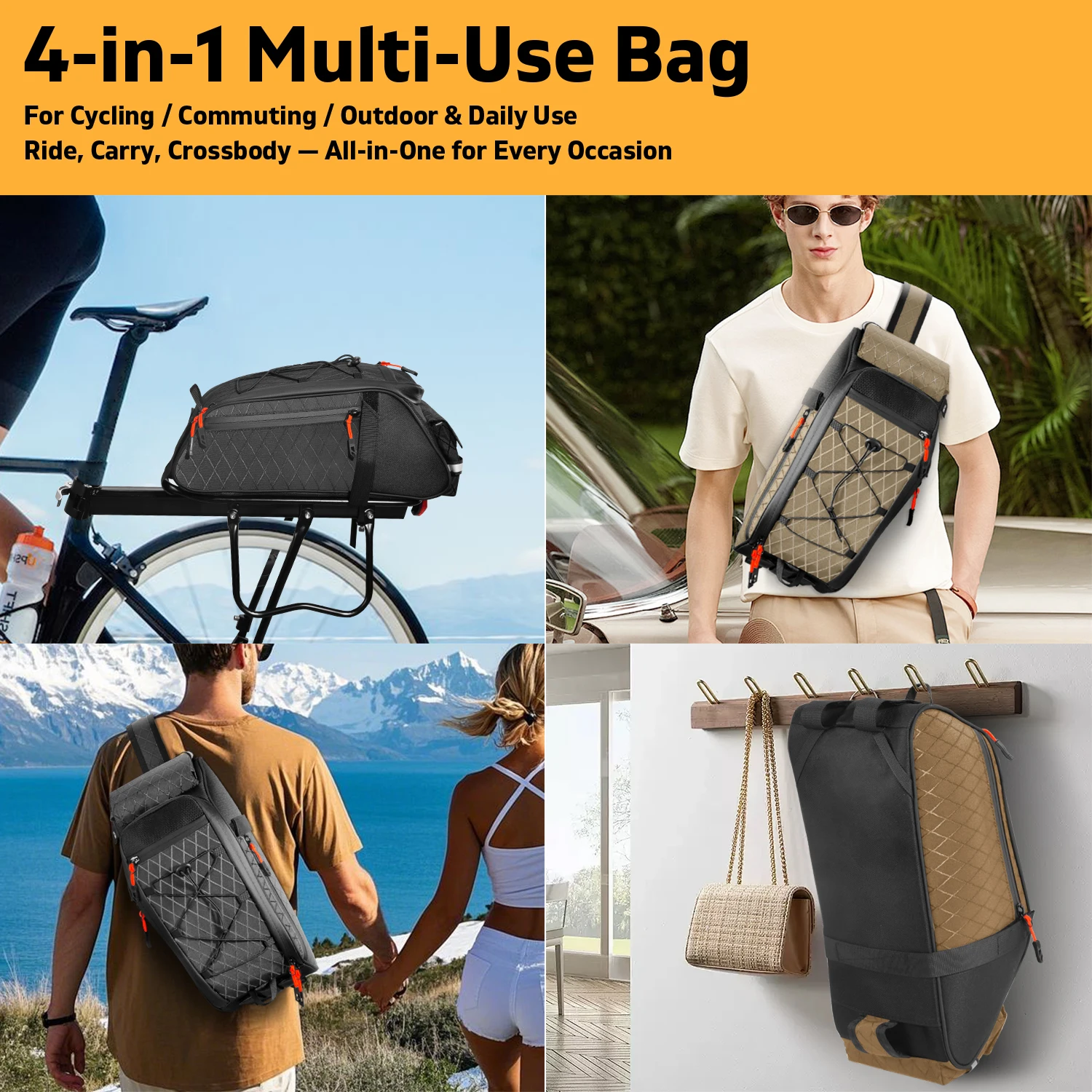 Neue Fahrrad-Gepäckträgertasche Upgrade 900D 10L Große Kapazität Reißfest Mehrzweck Schnelle Montage Befestigung Pendeln Outdoor Fahrradzubehör – Detail 11