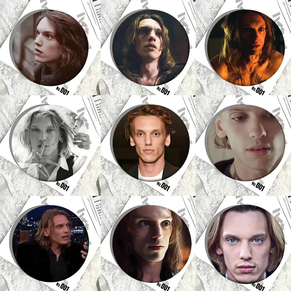 1pc Actor J-Jamie Campbell Bower Cartoon Style Badge Brooches On Backpack Decoration Round Enamel Pins For Accessorys