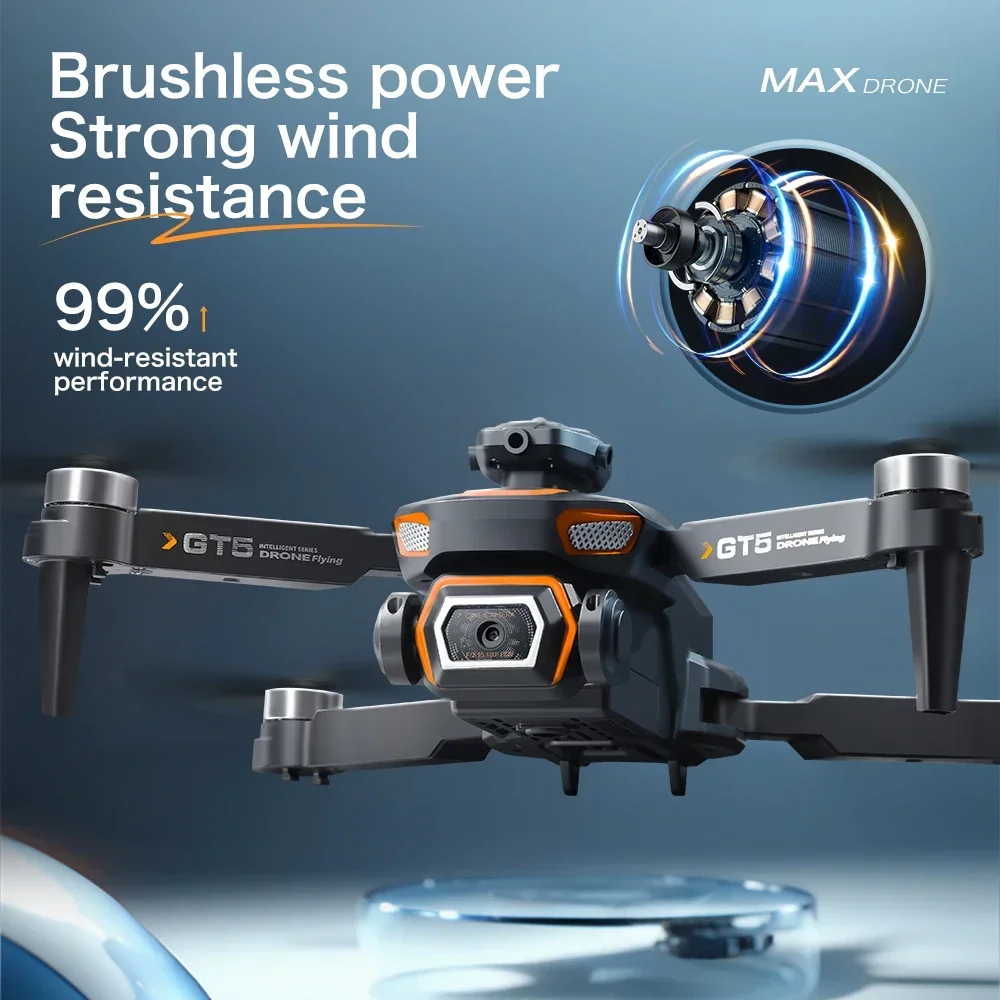 GT5 Brushless 8K Mini Drone 4K Professional HD Dual Camera Obstacle Avoidance No GPS Optical Flow Positioning RC Quadcopter Toys view 5