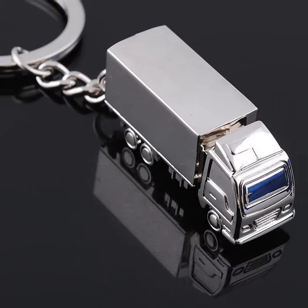Metal Truck Keychain Gadgets For Men Van Lorry Key Chain On Bag Car Trinket Male Jewelry Party Boyfriend Gift Souvenirs