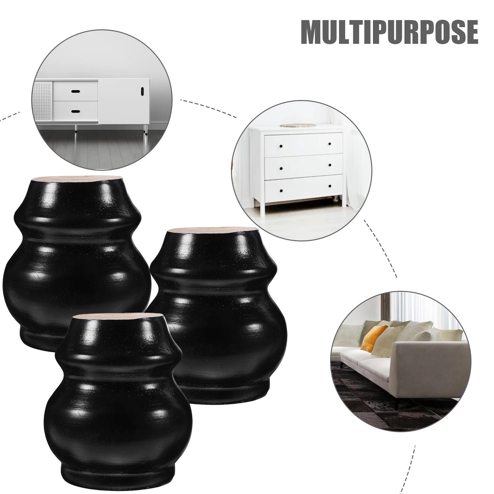 

4Pcs Solid Wood Furniture Legs Sofa Replacement Legs Durable Armchair Leg Set for Coffee Table Dresser Leg for Coffee Table