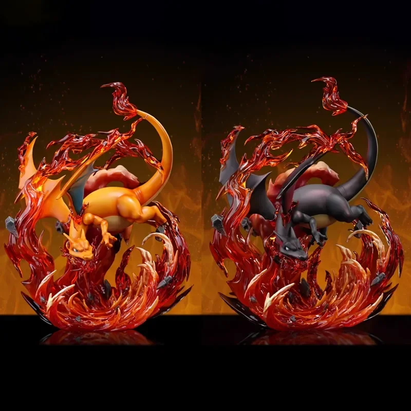 

PokéMon Gk Jet Flame Treasure Pet Catalog Am Spitfire Dragon 20cm Yellow Black Statue Model Boxed Handheld Toy Boy Gift