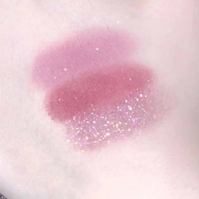 Monochrome Lidschatten, lila, glänzende Textmarker-Palette, wunderschöner Glitzer, langlebig, perlmuttartig, schimmernd, aufhellendes Bronzers-Make-up