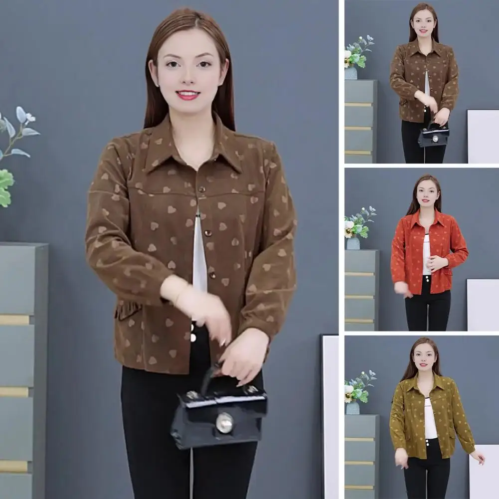 Women Corduroy Coat Women’s Corduroy Shacket Jacket Oversized Button-down Coat Long Sleeve Blouse Top Fall Outerwear Layering
