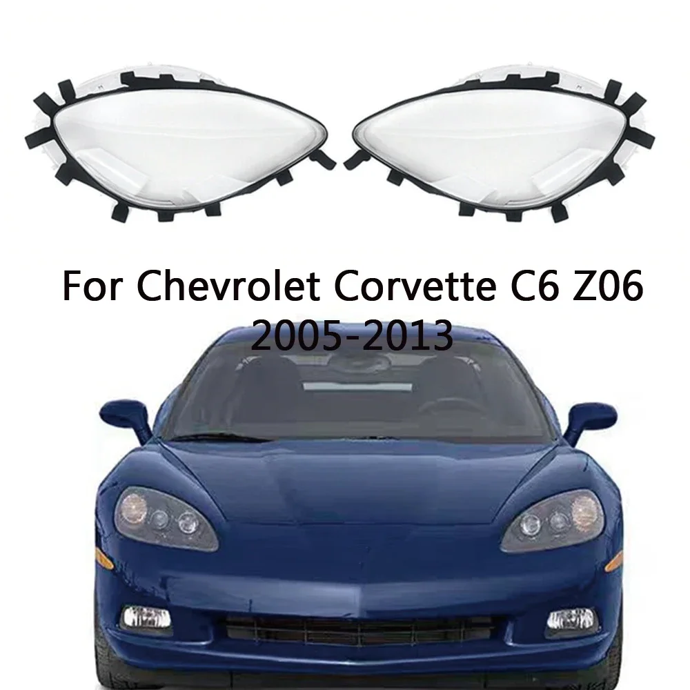 

HTTCCY For Chevrolet Corvette C6 Z06 2005-2013 Headlight Cover Headlamp Lamp Shell Lampshade Shade Replace Original Lens