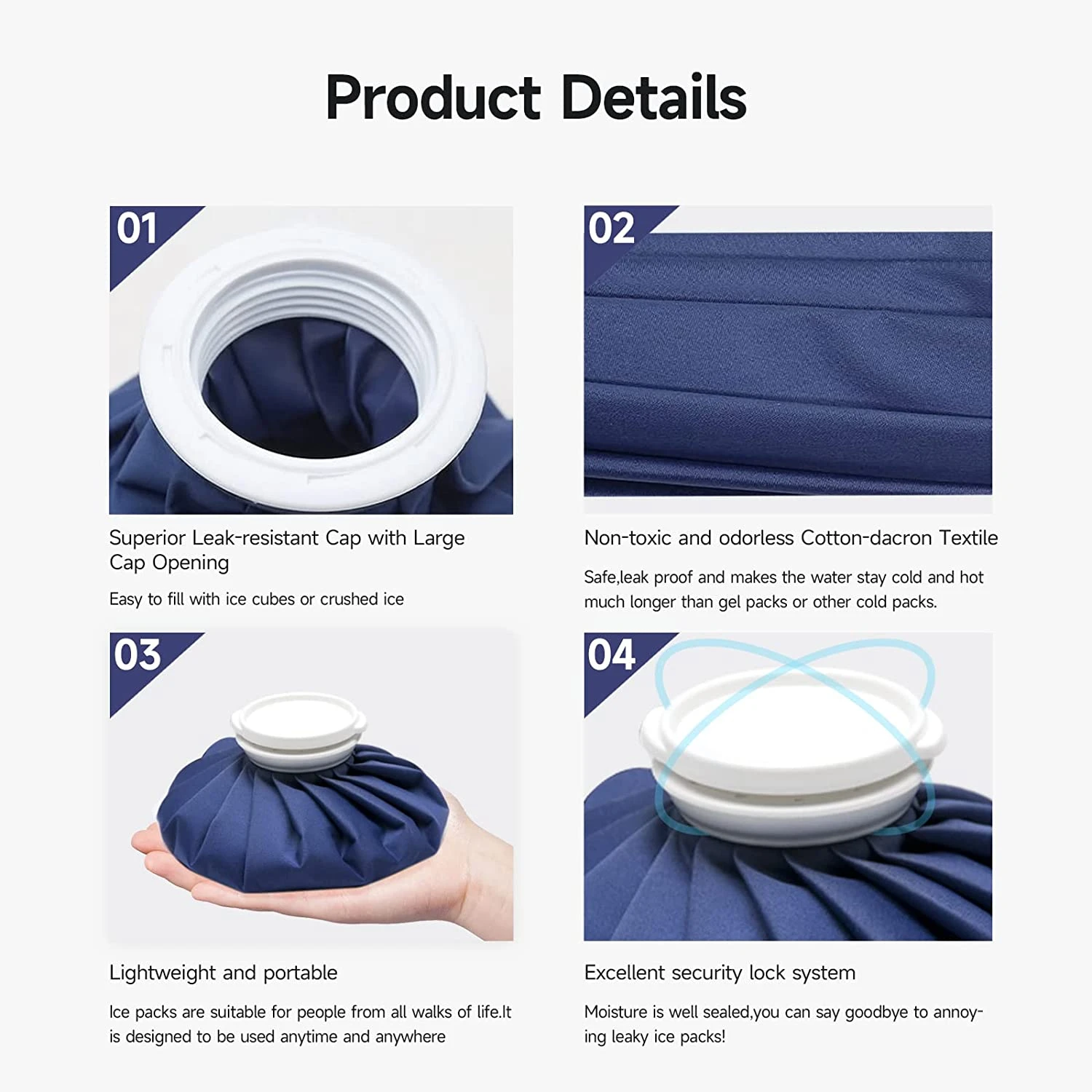 1pc Ice Pack For Injuries, Hot & Cold Therapy, Headaches Cold Ice Bag, Menstrual Pain Hot Water Bag, Teeth Pain Cold Pack, Backs