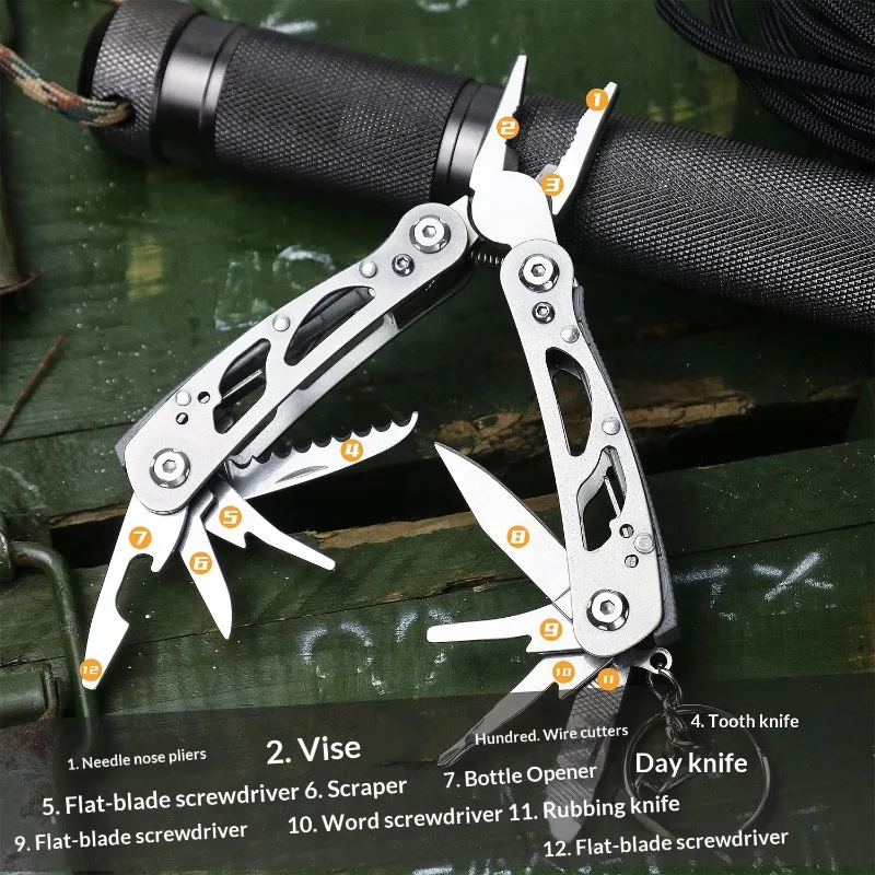 Multi-tool Pliers Outdoor Combination Knife Pliers Stainless Steel Folding Portable Multi-purpose Camping Survival Pliers Tools