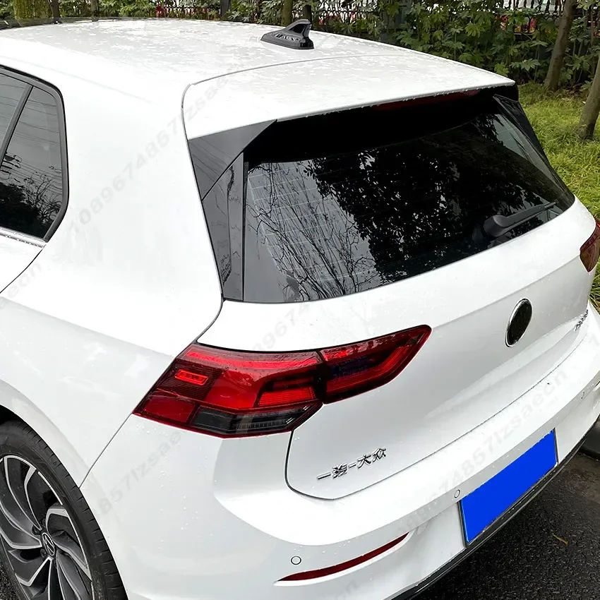 For Volkswagen VW Golf 8 MK8 GTI GTD TSI TDI 2020-2023 Rear Window Spoiler Side Wing Cover Splitters ABS Glossy Black Body Kit view 4