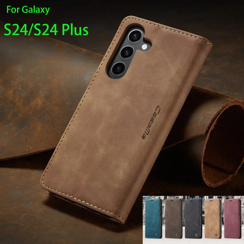 

For Samsung Galaxy S24 Plus Case Cover Luxury Flip Magnetic Attraction Leather Wallet Phone Case For Samsung Galaxy S 24 Plus