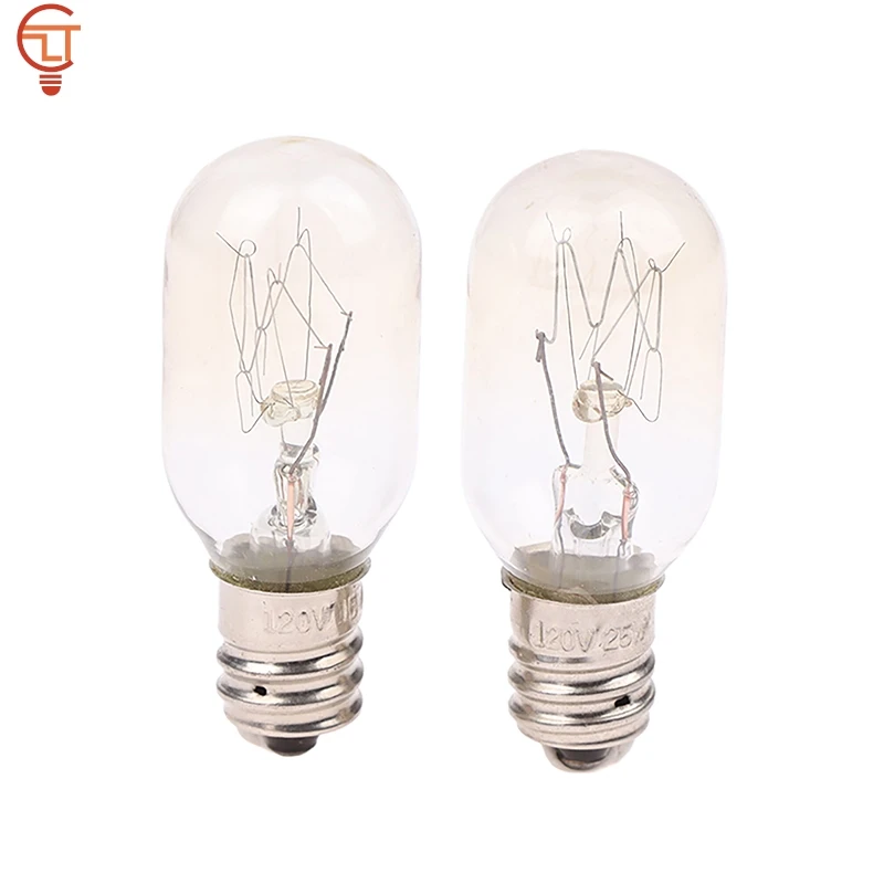 Lâmpada incandescente t20, e12, 120v, 15w/25w, para geladeira, forno, substituição, 1pc