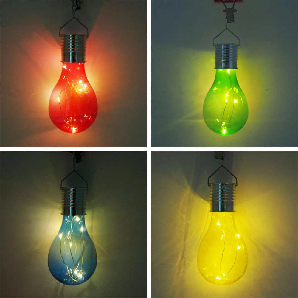 5LEDs Clip-On Solar LED Light Outdoor Lights Waterproof Blue Shell Bulb Warm White For External Garden Holiday Lighting Patio