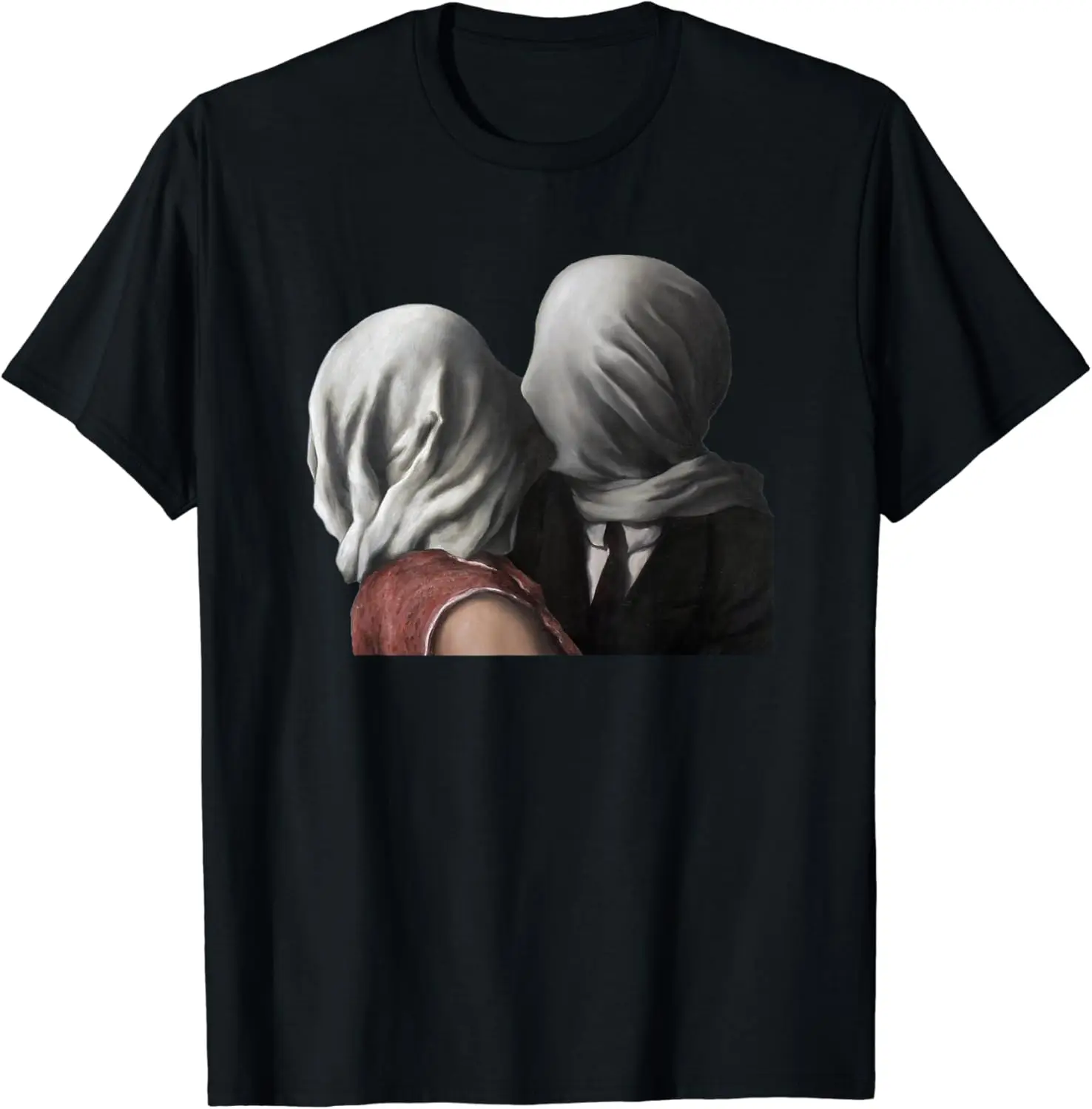 The Lovers Painting By Magritte T-Shirt  Print Creativity Novelty Male Women Short Sleeve  Simple Style Tops