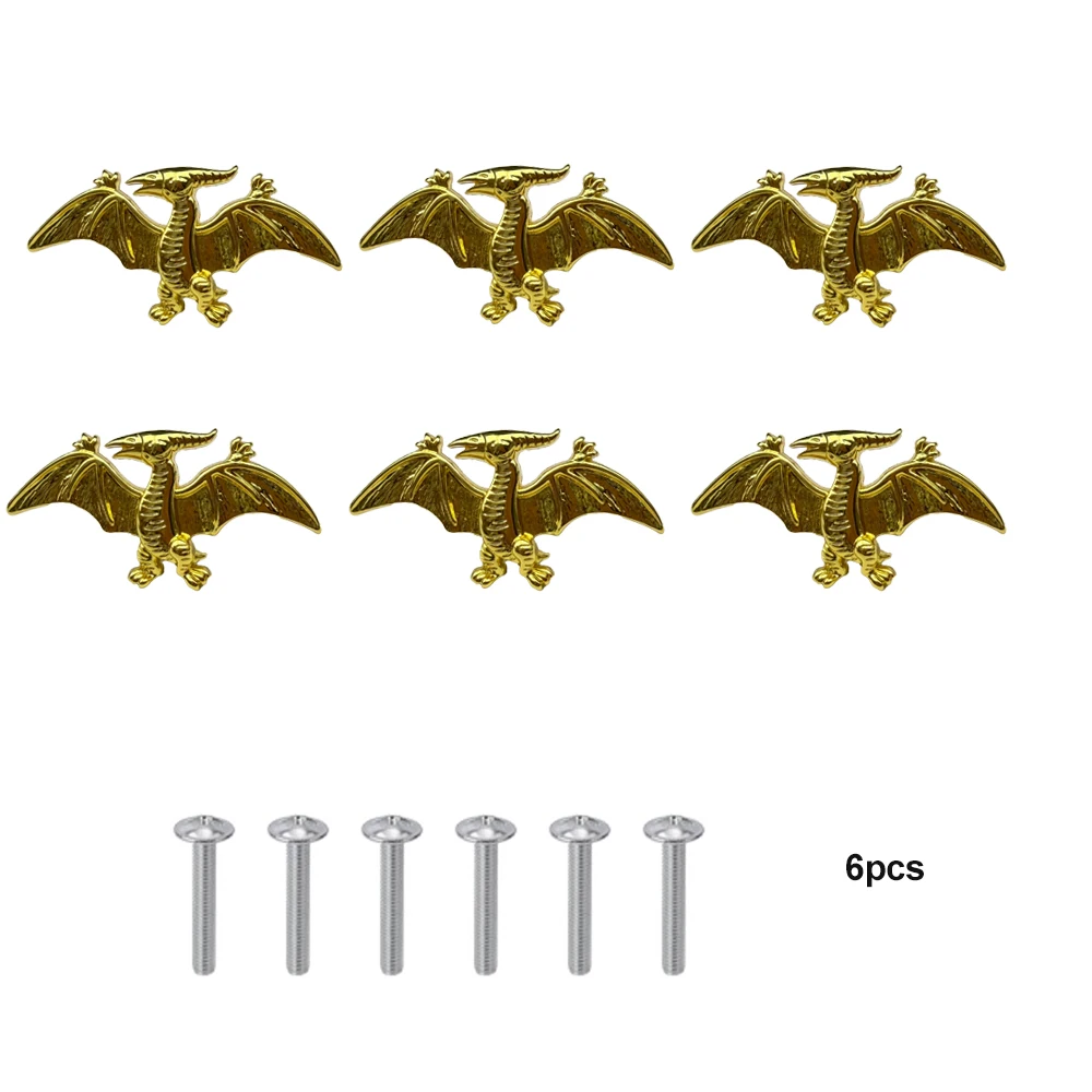 

4pcs/6pcs Pterosaur Dinosaurs Drawer Handle Zinc Alloy Decor DIY Cupboard Wardrobe Closet Pulls Furniture Handle for Kids