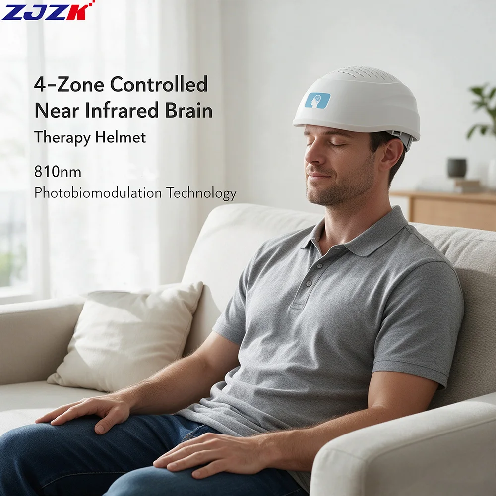 ZJZK 40Hz Photobiomodulation Brain Helmet 810nm 448 Diodes PBM Red Light Therapy Device for Parkinson Neurological Disorders