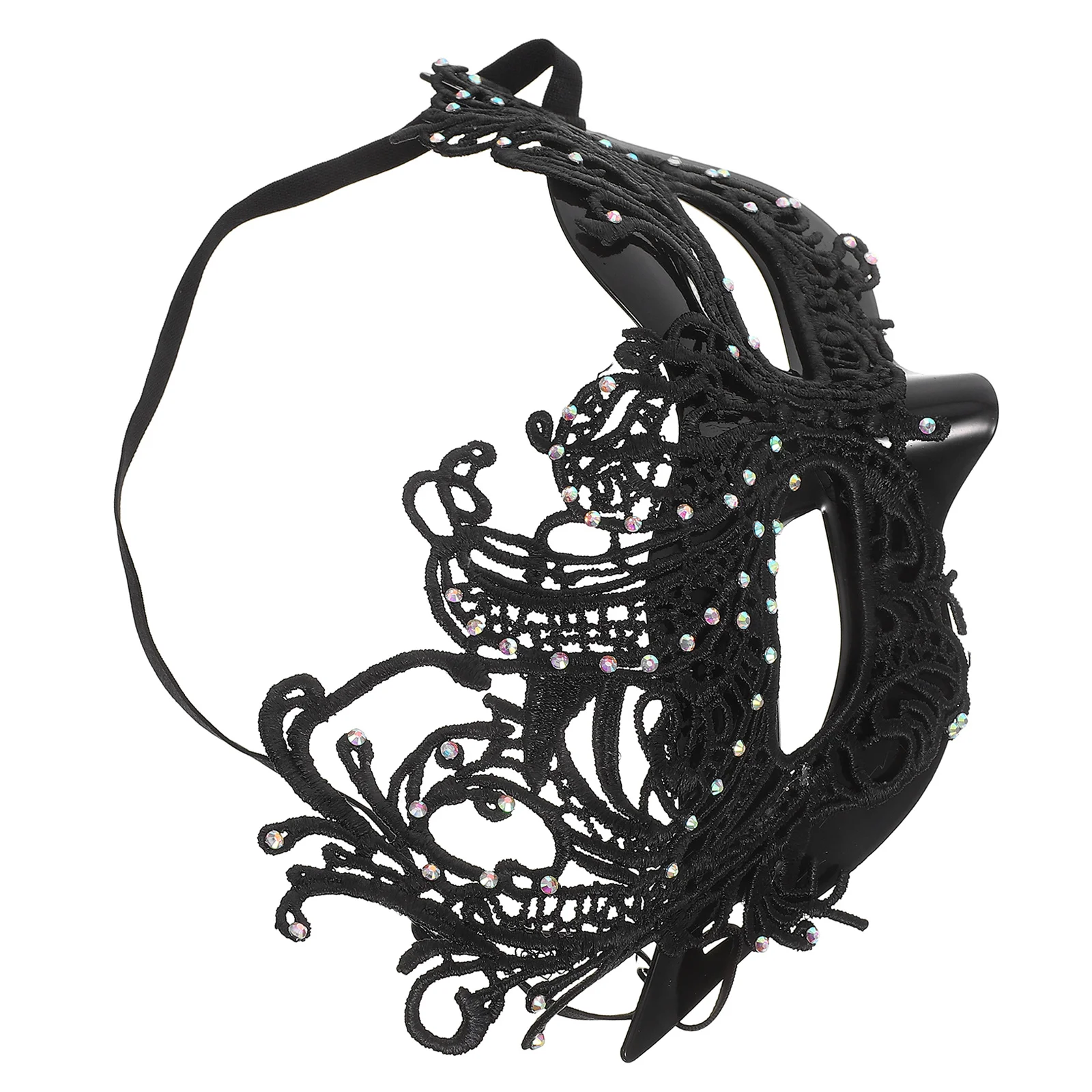 

Elegant Lace Half-Face Masquerade Mask Women Costume Party Accessory Comfortable Fit Elastic Strap Vintage Punk Design