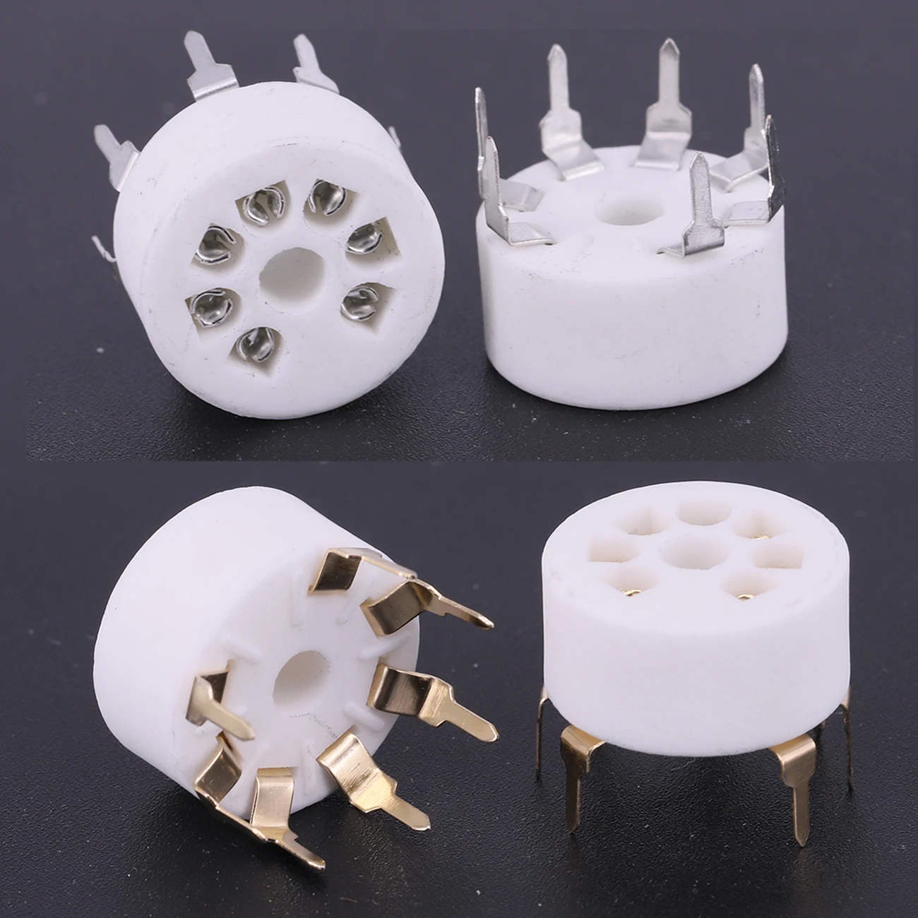 5PCS B7G 7PIN Tube Socket Ceramic Valve Base For 6X4 6Z4 6AQ5 6J1 6J2 6J5 EC92 6H2 EAA91 EZ90 EF95 Tube Amplifier Audio HIFI DIY